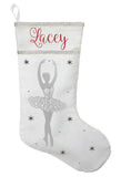 Ballerina Christmas Stocking, Personalized Ballerina Stocking, Dancer Christmas Stocking, Dancer Stocking, Ballerina Christmas Gift
