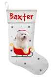 Bichon Frise Christmas Stocking - Personalized and Hand Made Bichon Frise Stocking - Green, Red or White