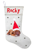 Dogue de Bordeaux Christmas Stocking - Personalized and Hand Made Dogue de Bordeaux Stocking - Green, Red or White
