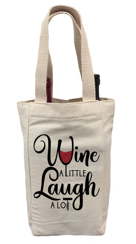 Wine a Little Laugh a Lot Wine Gift Bag, Wine Gift Bag, Wine Tote Bag, Wine Bag