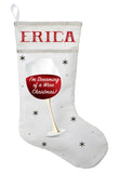 Wine Christmas Stocking - Personalized and Hand Made I'm Dreaming of a Wine Christmas Stocking