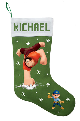 Wreck It Ralph Christmas Stocking, Personalized and Hand Made Wreck It Ralph Christmas Stocking
