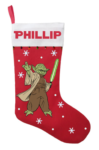 Yoda Christmas Stocking - Personalized and Hand Made Yoda Christmas Stocking